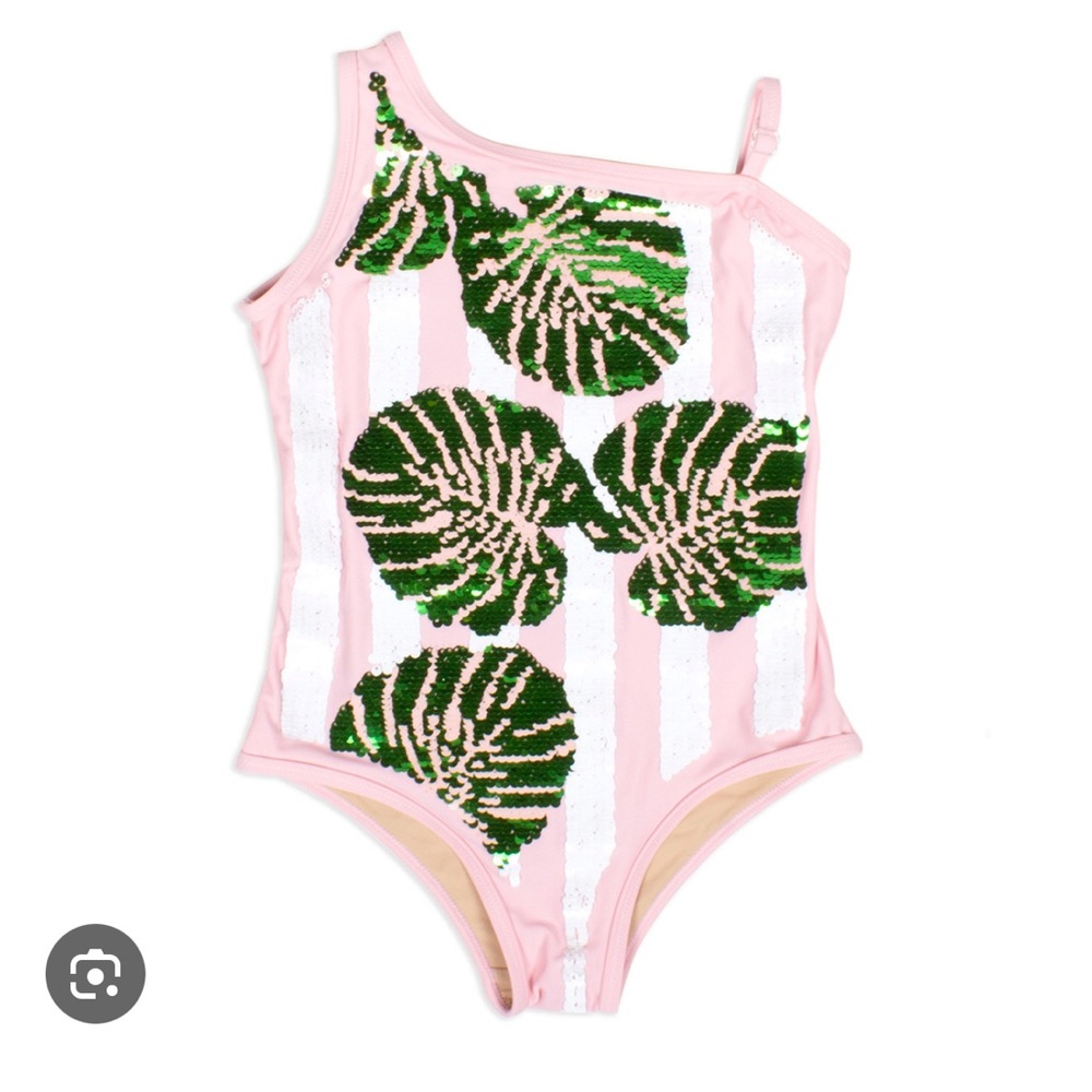 One Piece Magic Flip Sequin- Striped Palm size 4T